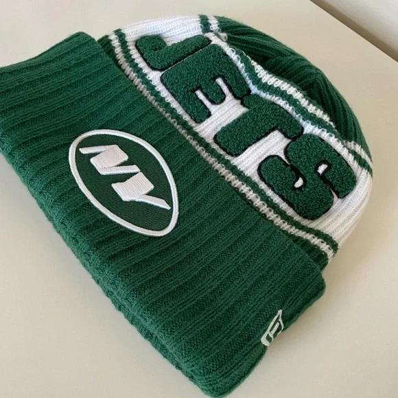 New Era NFL 2024 New York Jets Fleece Lined Cuffed Knit Green Hat Men’s M/L - Picture 5 of 9